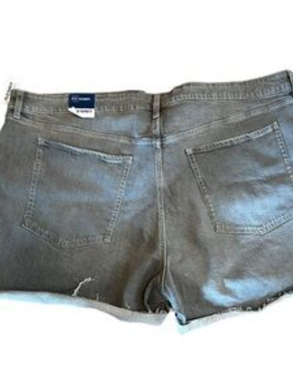 High Rise Gray Jean Shorts - Picture 2 of 2